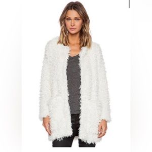 Smythe Chubby Faux Fur Jacket in Ivory